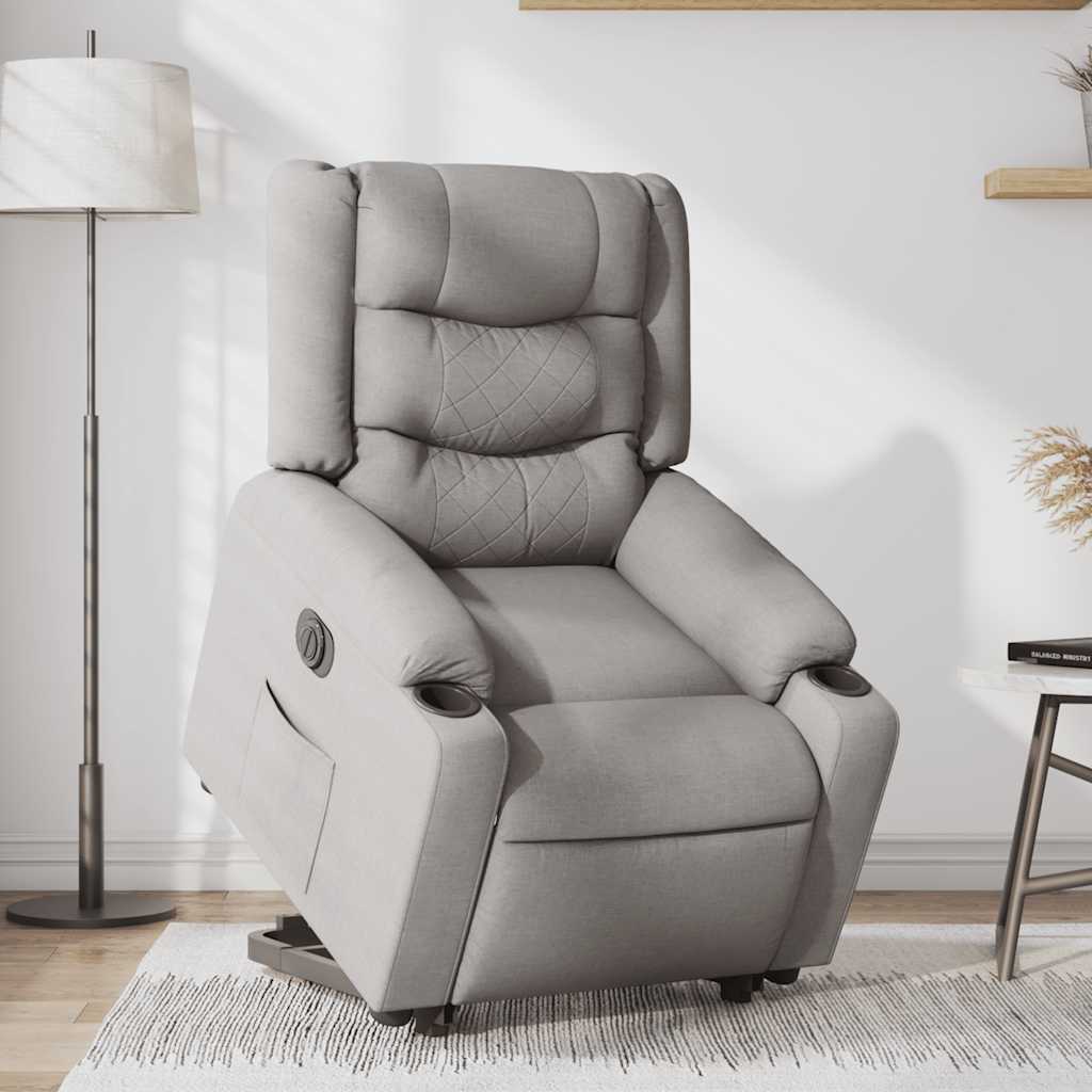Fauteuil inclinable électrique gris nuage tissu - XIOS