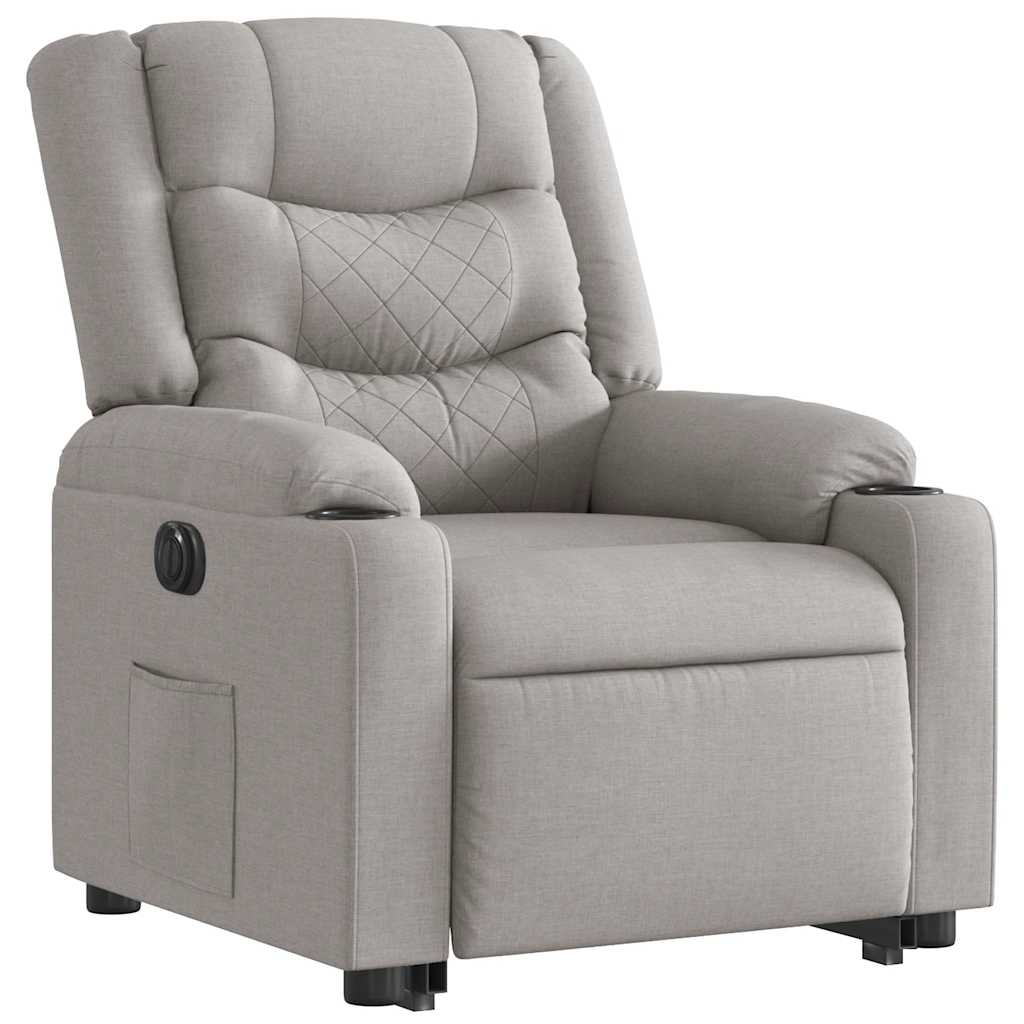Fauteuil inclinable électrique gris nuage tissu - XIOS