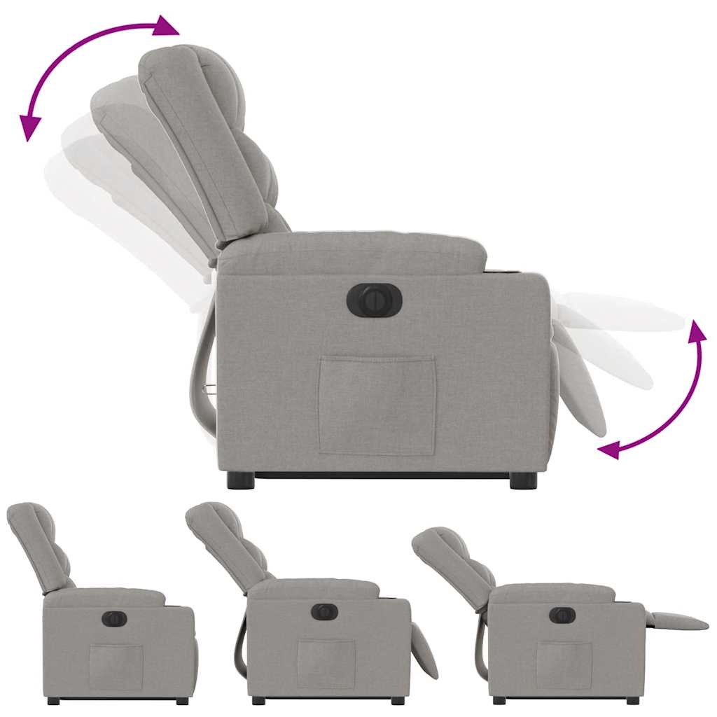 Fauteuil inclinable électrique gris nuage tissu - XIOS