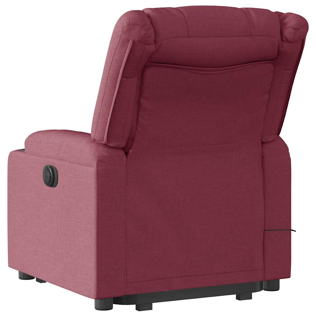 Fauteuil inclinable de massage électrique Rouge bordeaux Tissu