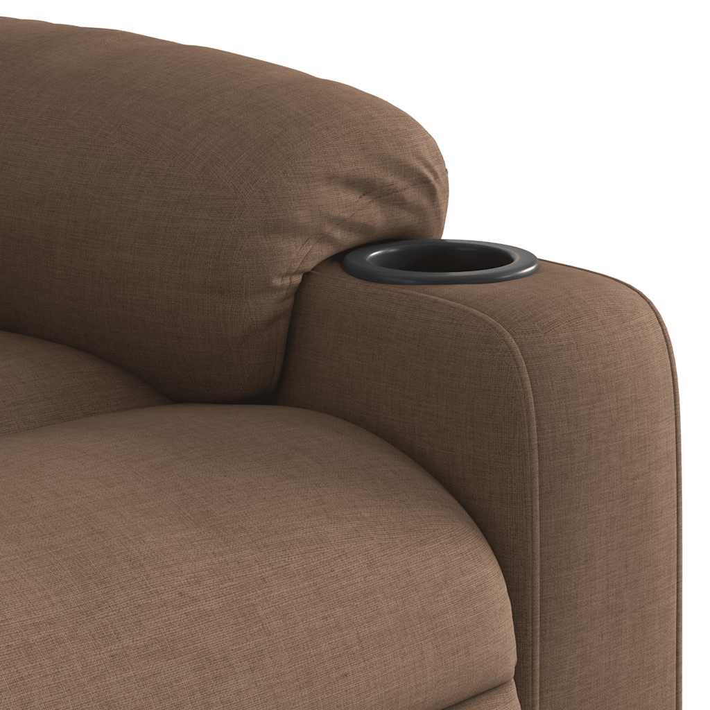 Fauteuil inclinable de massage électrique Marron Tissu