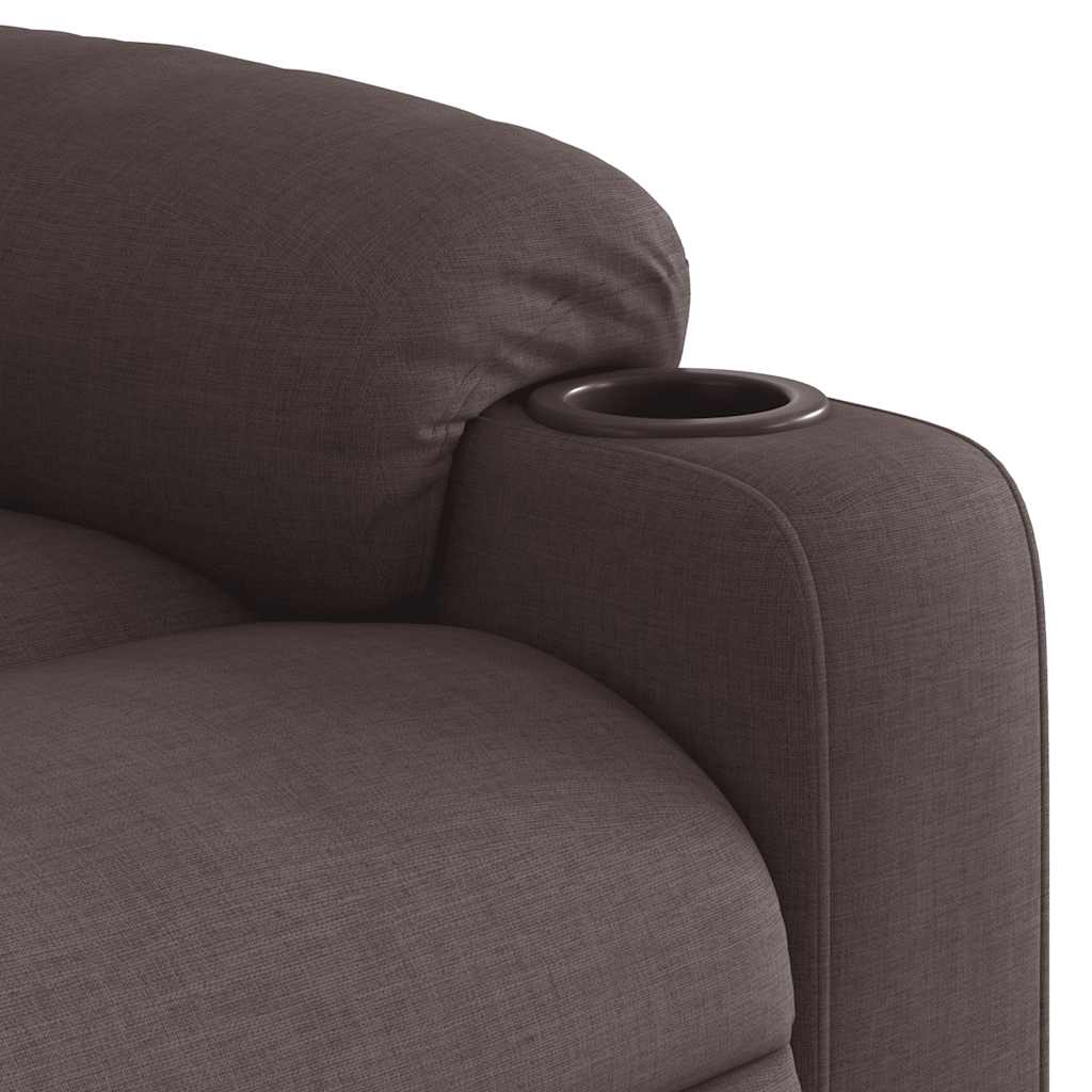 Fauteuil inclinable de massage électrique Marron foncé Tissu