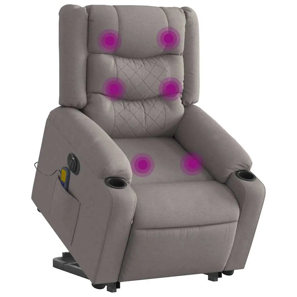 Fauteuil inclinable de massage électrique Taupe Tissu - XIOS