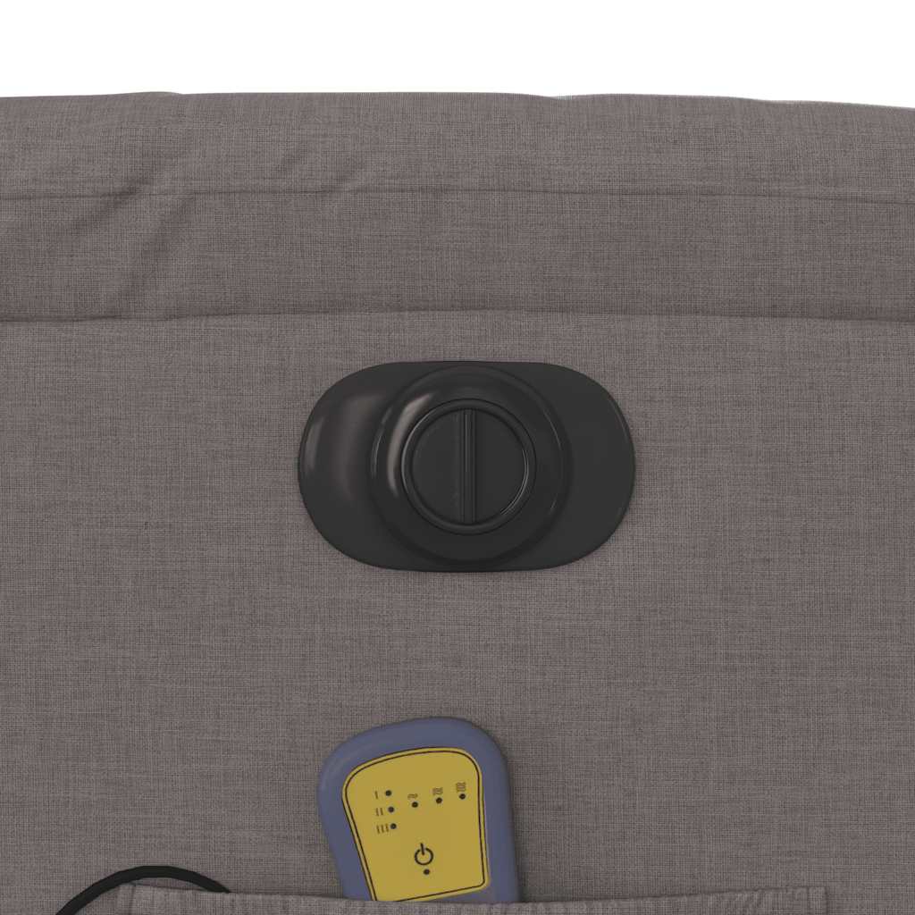 Fauteuil inclinable de massage électrique Taupe Tissu
