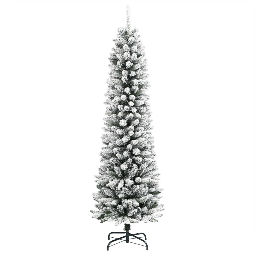 Sapin de Noël artificiel mince avec neige floquée 180 cm PVC/PE - XIOS