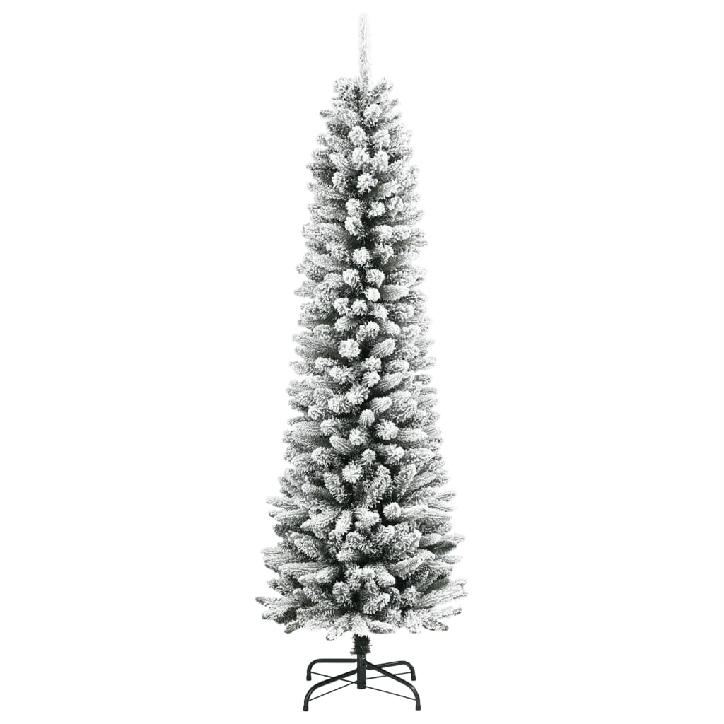Sapin de Noël artificiel mince avec neige floquée 240 cm PVC/PE - XIOS