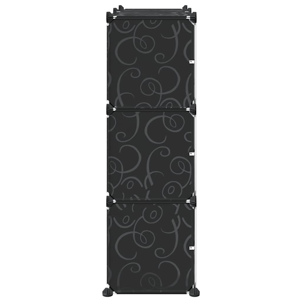 Cubes de rangement 6 pcs avec portes noir PP - XIOS