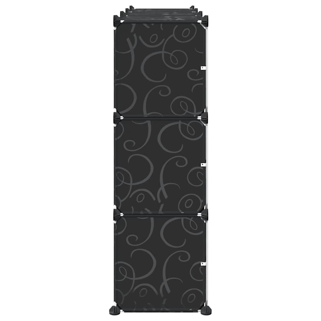 Cubes de rangement 9 pcs avec portes noir PP - XIOS