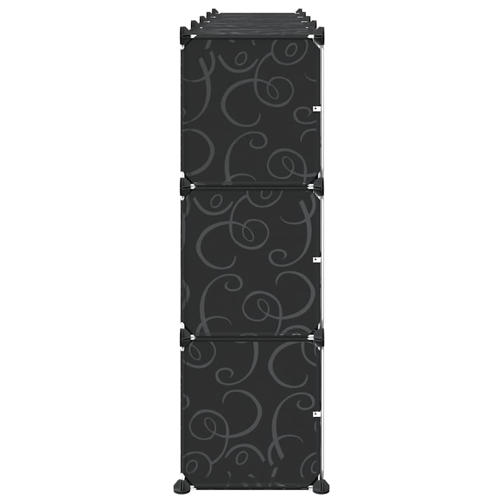 Cubes de rangement 12 pcs avec portes noir PP - XIOS