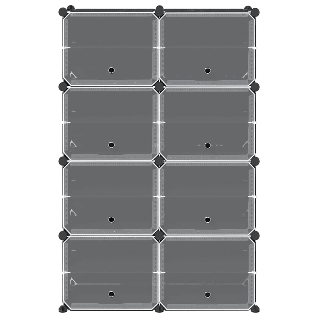 Cubes de rangement 8 pcs avec portes noir PP - XIOS