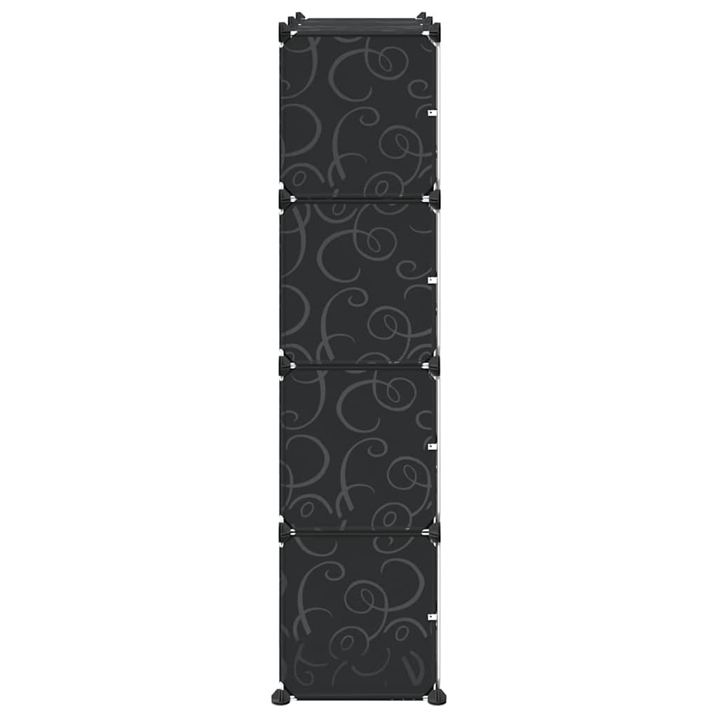 Cubes de rangement 8 pcs avec portes noir PP - XIOS