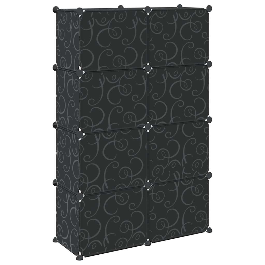 Cubes de rangement 8 pcs avec portes noir PP - XIOS