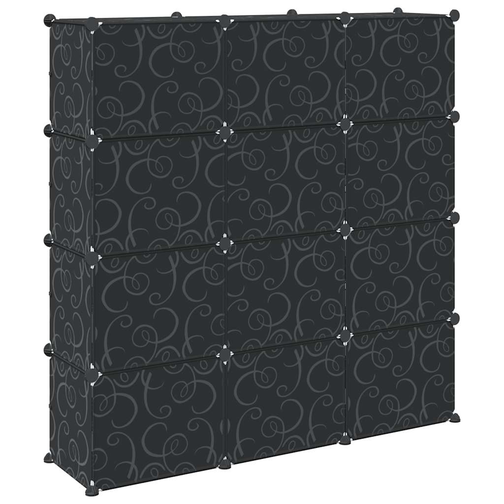 Cubes de rangement 12 pcs avec portes noir PP - XIOS