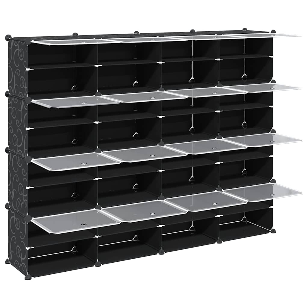 Cubes de rangement 16 pcs avec portes noir PP - XIOS