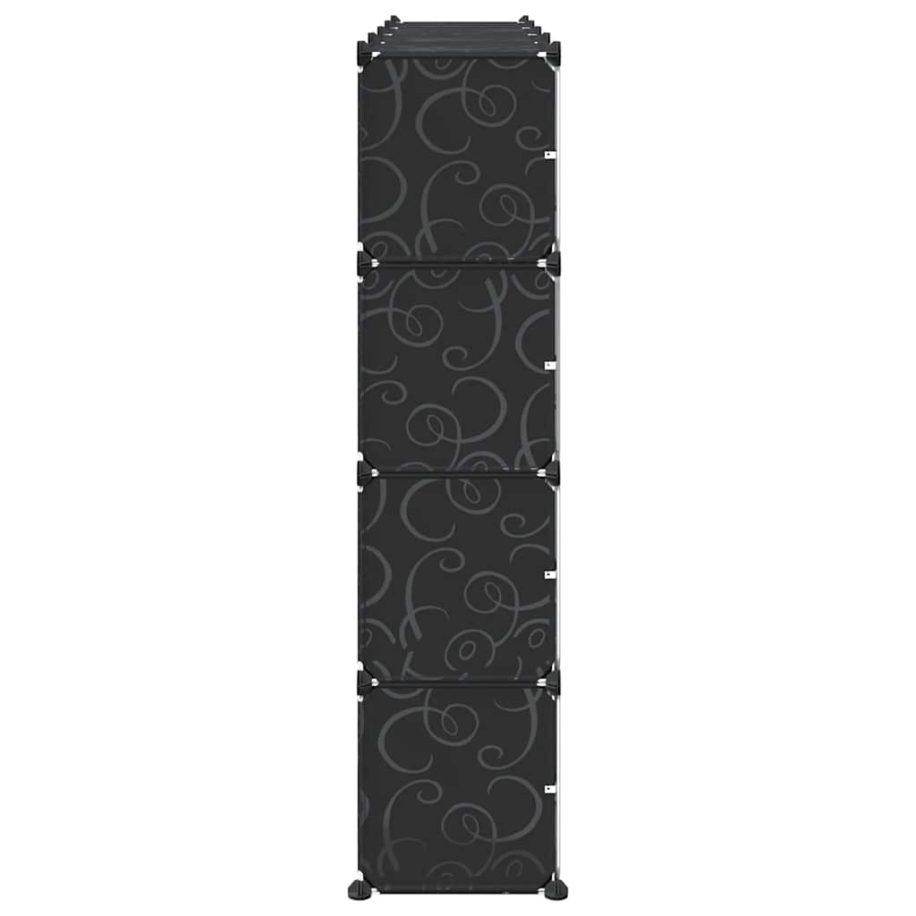 Cubes de rangement 16 pcs avec portes noir PP - XIOS