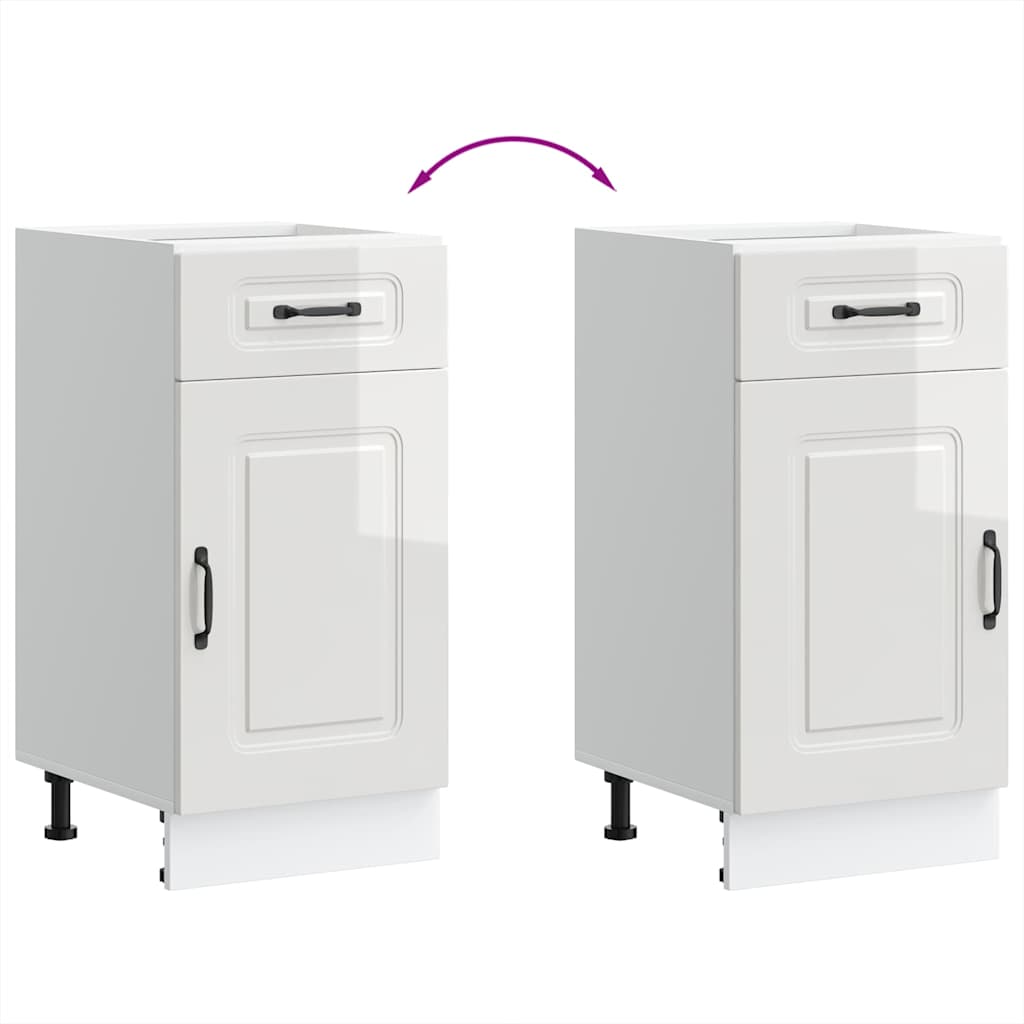 Armoire de cuisine Kalmar blanc brillant bois ingénierie Meubles de cuisine vidaXL