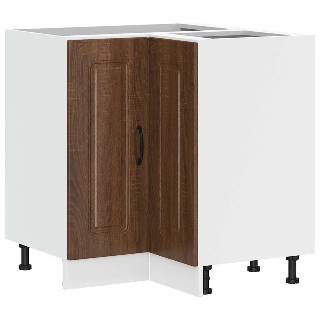 Armoire d'angle de cuisine Kalmar chêne marron bois ingénierie - XIOS