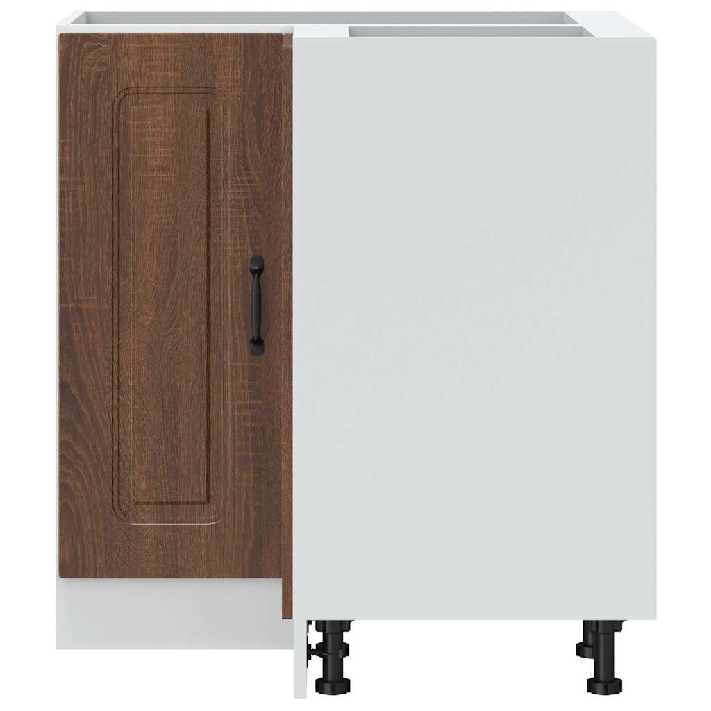 Armoire d'angle de cuisine Kalmar chêne marron bois ingénierie - XIOS