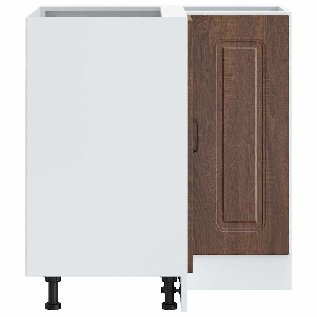 Armoire d'angle de cuisine Kalmar chêne marron bois ingénierie - XIOS