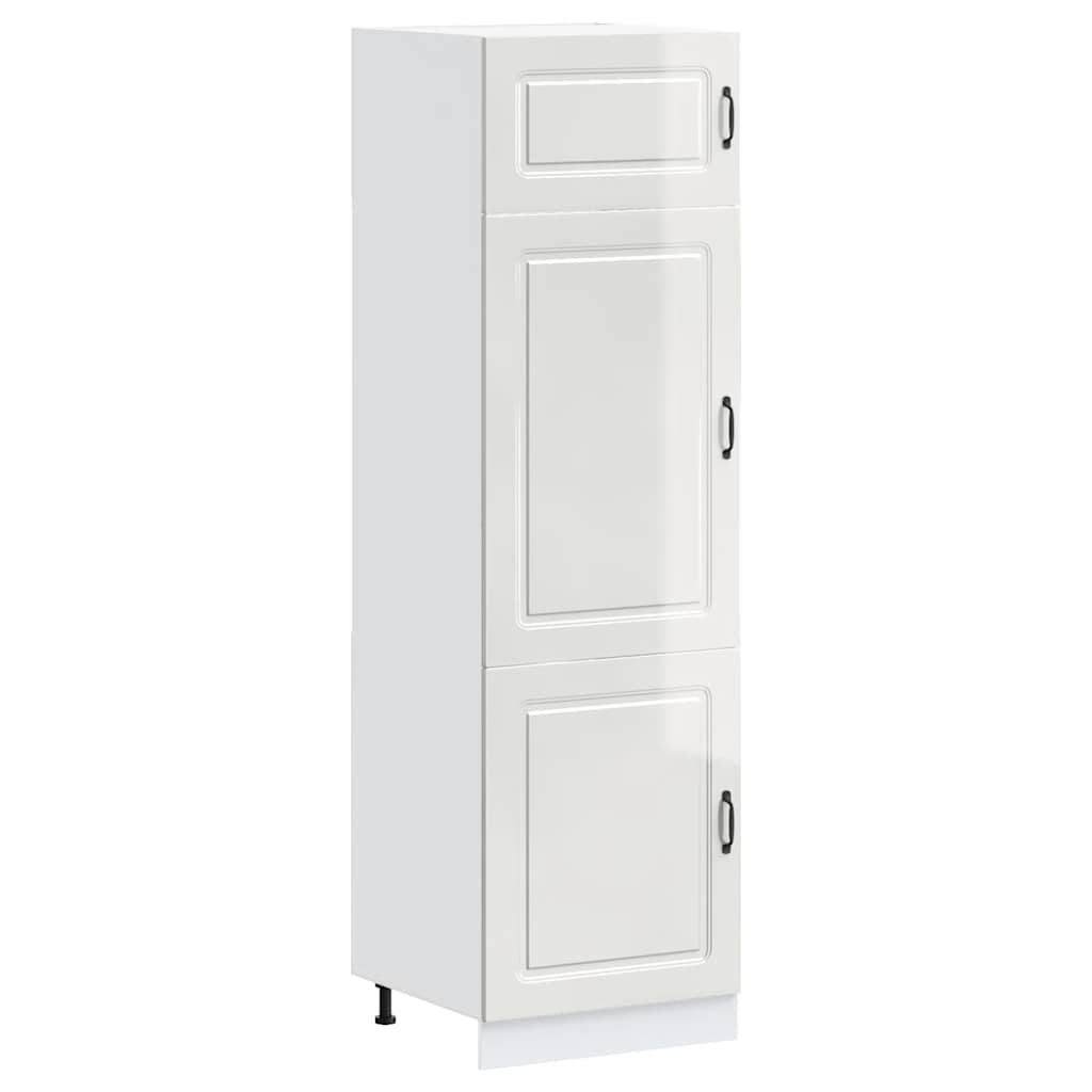 Armoire de cuisine Kalmar blanc brillant bois d'ingénierie - XIOS