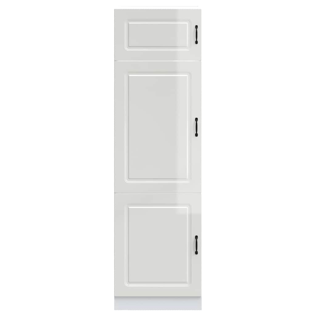Armoire de cuisine Kalmar blanc brillant bois d'ingénierie - XIOS