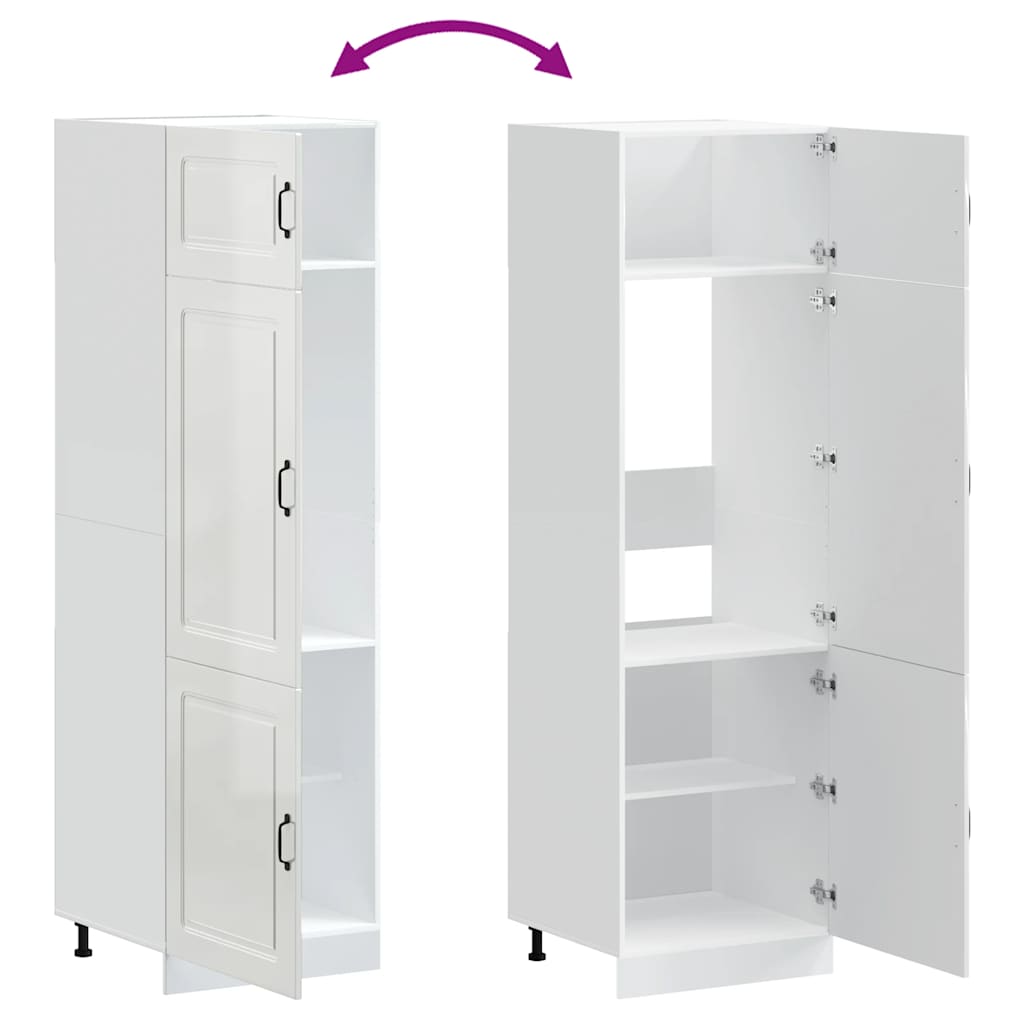 Armoire de cuisine Kalmar blanc brillant bois d'ingénierie - XIOS