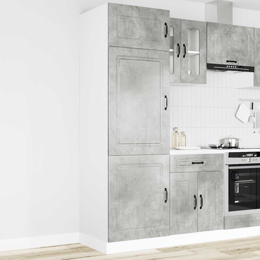 Armoire de cuisine Kalmar gris béton bois d'ingénierie - XIOS