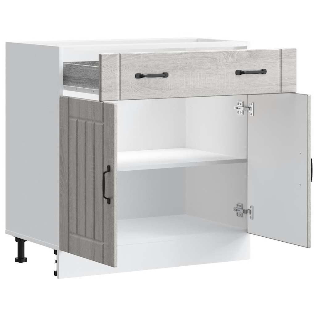 Armoire de cuisine Lucca sonoma gris bois ingénierie - XIOS