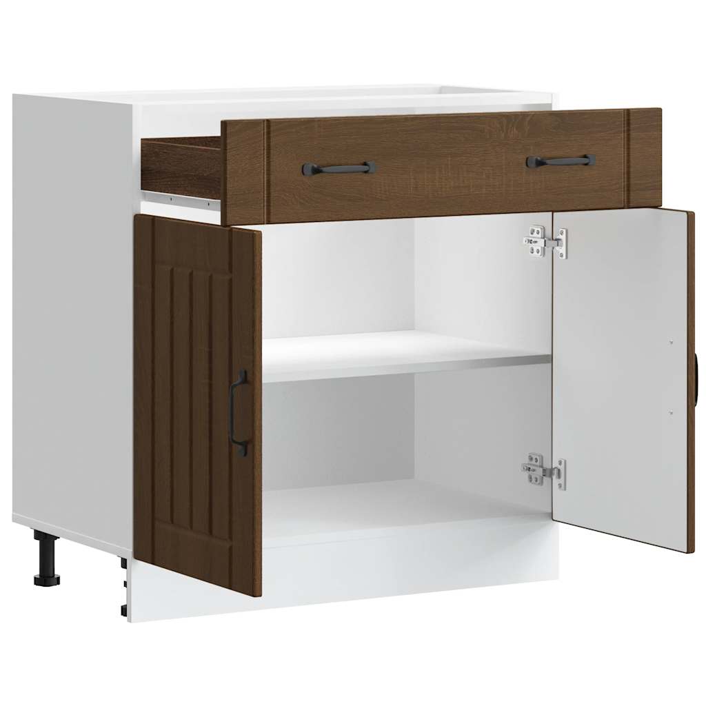 Armoire de cuisine Lucca chêne marron bois ingénierie - XIOS