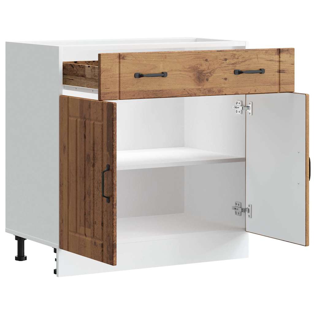 Armoire de cuisine Lucca vieux bois bois ingénierie - XIOS