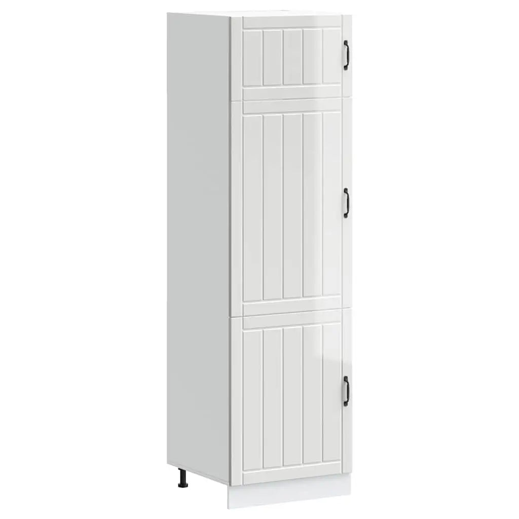 Armoire de cuisine Lucca blanc brillant bois d’ingénierie - XIOS
