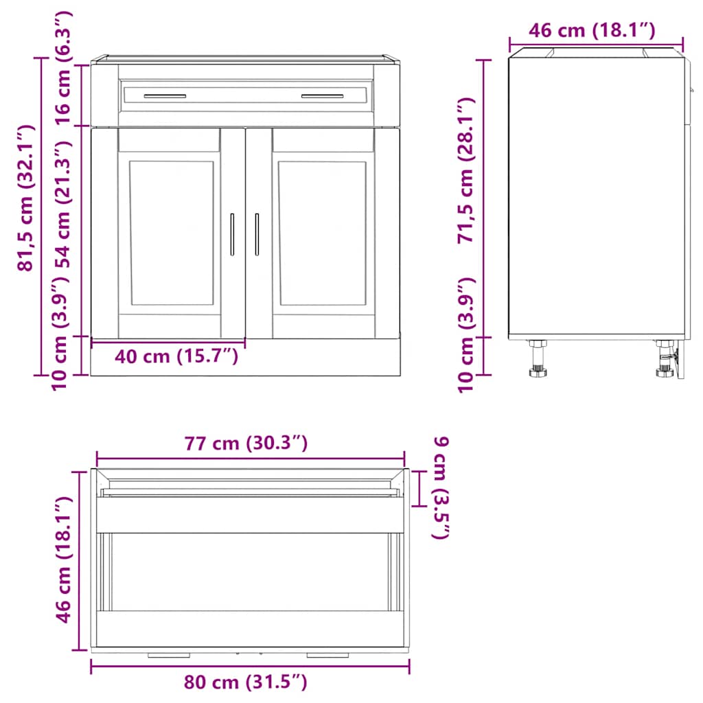 Armoire de cuisine Porto blanc bois d'ingénierie - XIOS