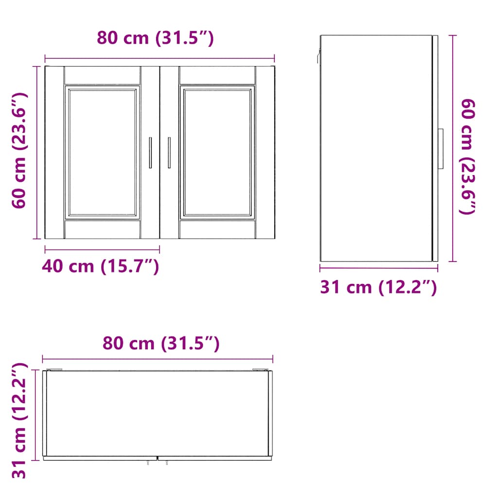 Armoire murale de cuisine Porto blanc bois d'ingénierie - XIOS