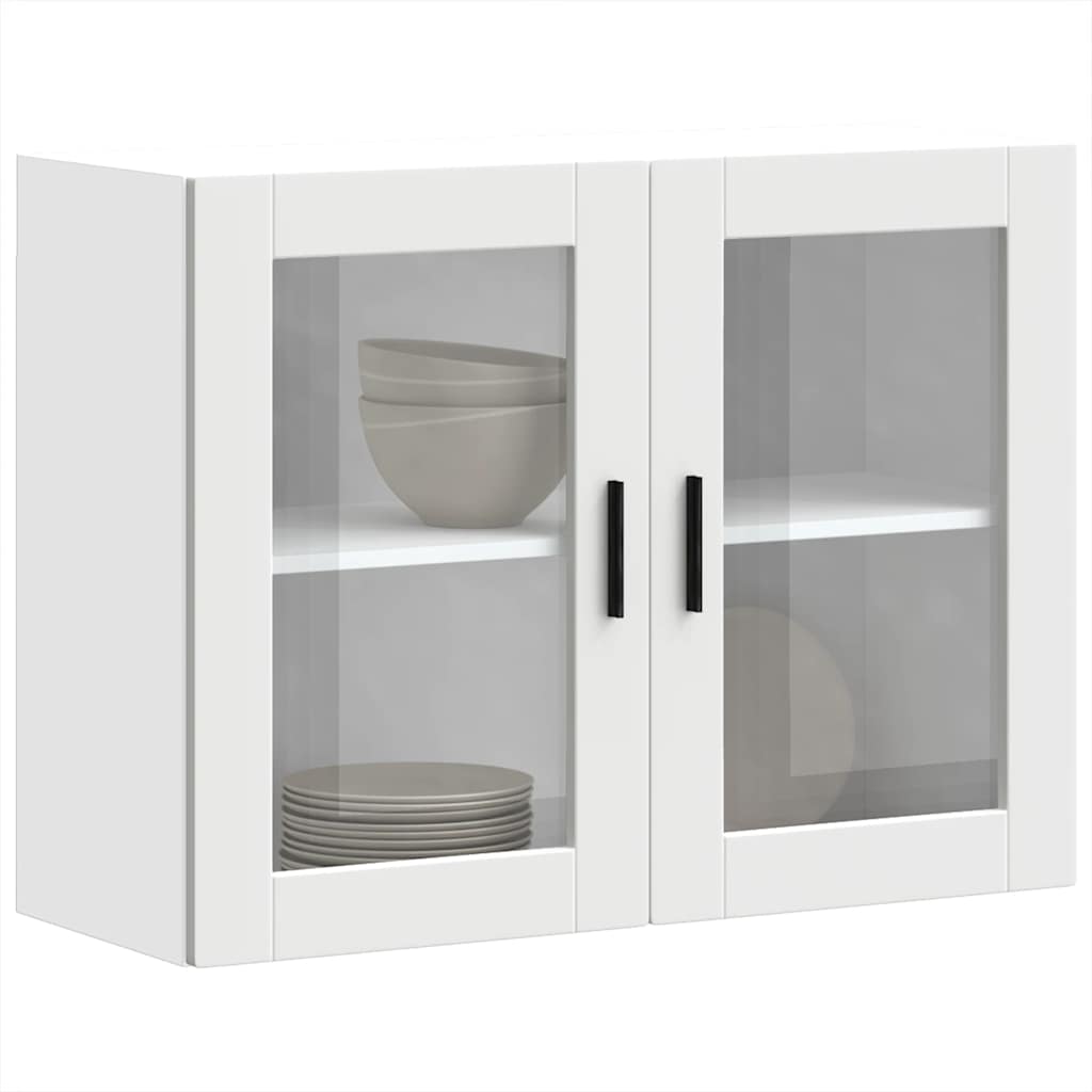 Armoire murale de cuisine avec porte en verre Porto blanc Meubles de cuisine vidaXL