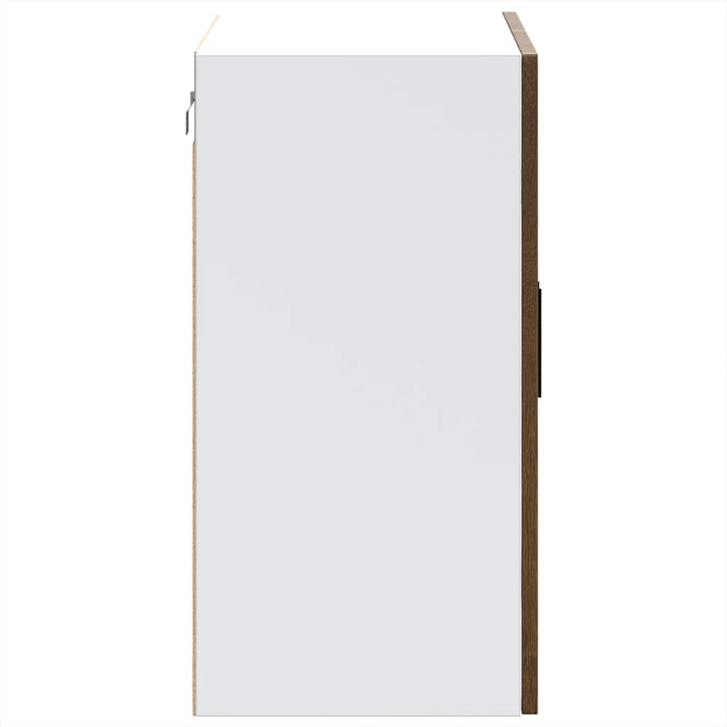 Armoire murale de cuisine et porte en verre Porto chêne marron Meubles de cuisine vidaXL