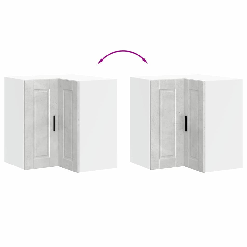 Armoire d'angle murale de cuisine Porto gris béton Meubles de cuisine vidaXL