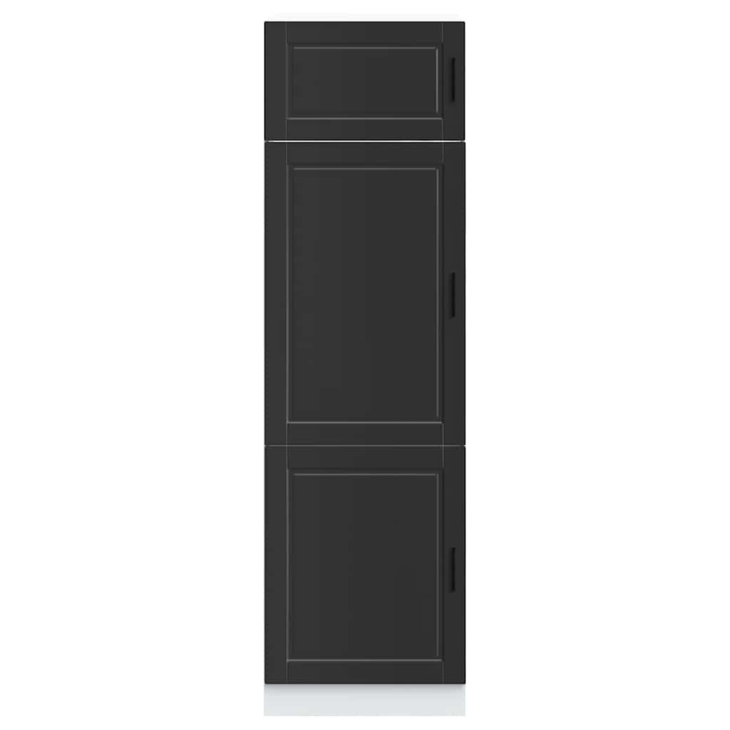 Armoire de cuisine Porto noir bois d'ingénierie - XIOS