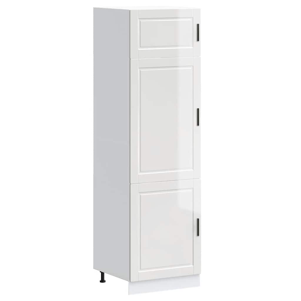 Armoire de cuisine Porto blanc brillant bois d'ingénierie - XIOS