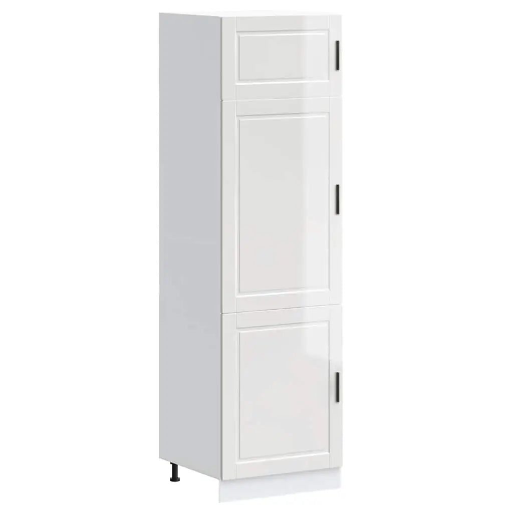 Armoire de cuisine Porto blanc brillant bois d’ingénierie - XIOS