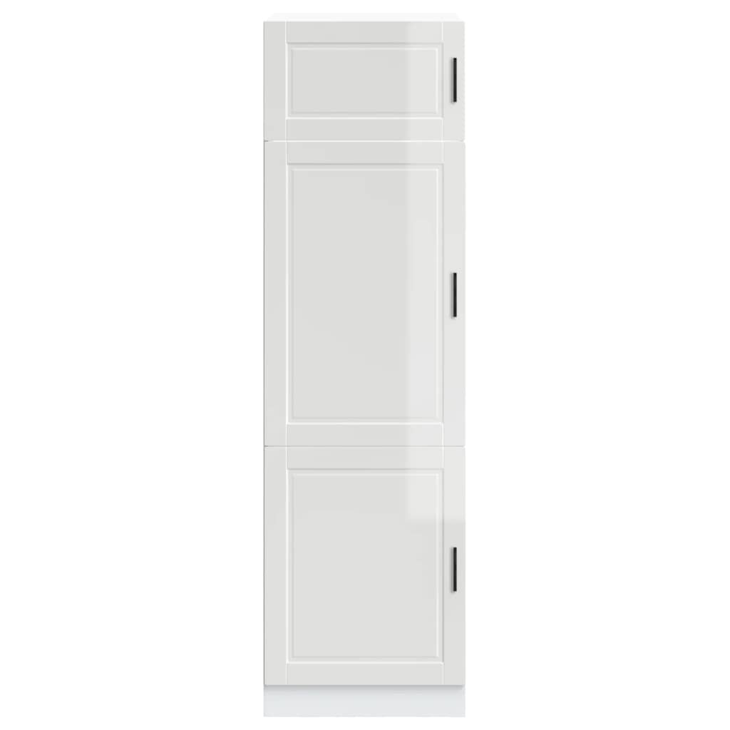 Armoire de cuisine Porto blanc brillant bois d'ingénierie - XIOS