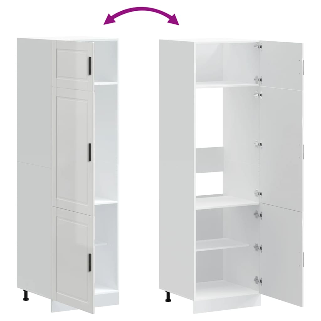 Armoire de cuisine Porto blanc brillant bois d'ingénierie - XIOS