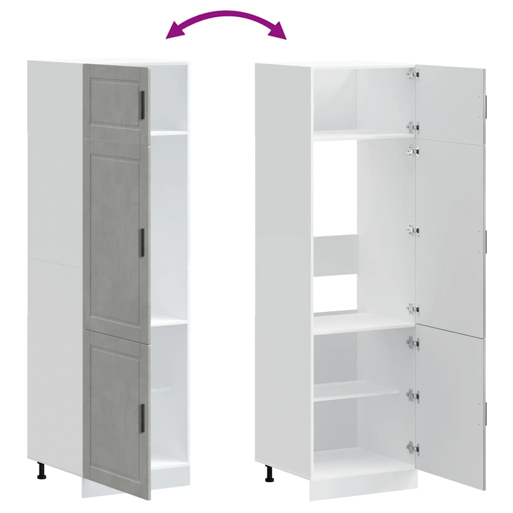 Armoire de cuisine Porto gris béton bois d'ingénierie - XIOS