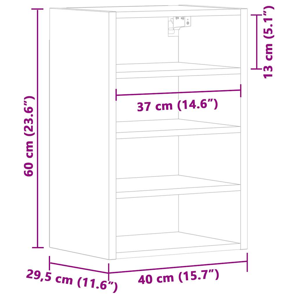 Armoire suspendue "Riga" chêne marron 40x29,5x60 cm Meubles de cuisine vidaXL