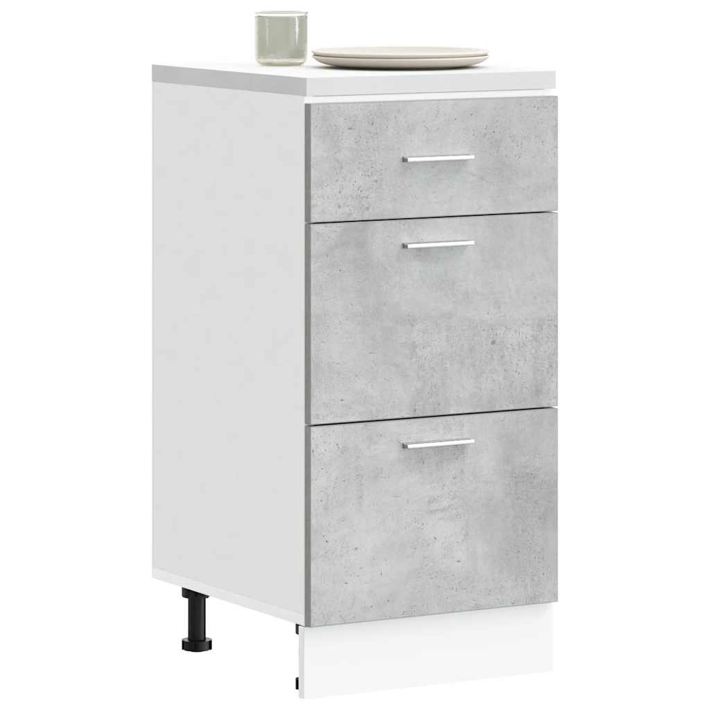 Meuble bas "Lyon" Gris béton 40 x 46 x 81,5 cm Bois d'ingénierie - XIOS