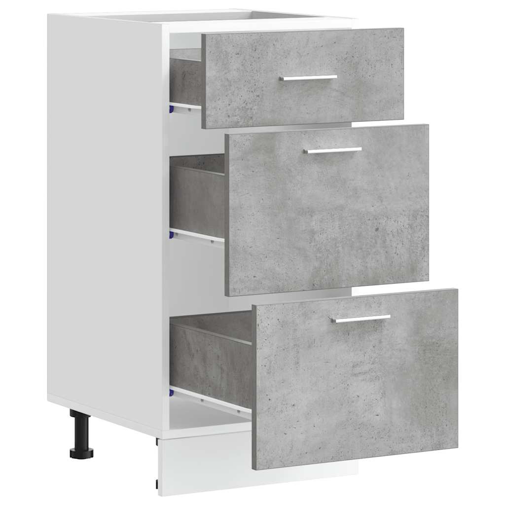 Meuble bas "Lyon" Gris béton 40 x 46 x 81,5 cm Bois d'ingénierie - XIOS