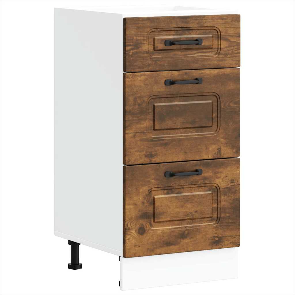 Armoire de cuisine Kalmar chêne fumé bois d'ingénierie - XIOS