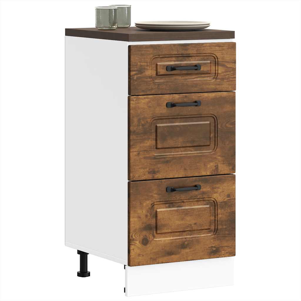 Armoire de cuisine Kalmar chêne fumé bois d'ingénierie - XIOS