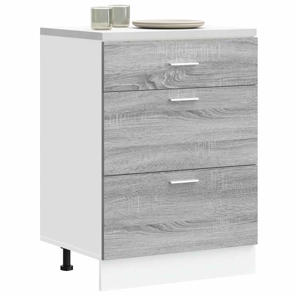 Meuble bas de cuisine "Lyon" Gris Sonoma Bois d'ingénierie - XIOS