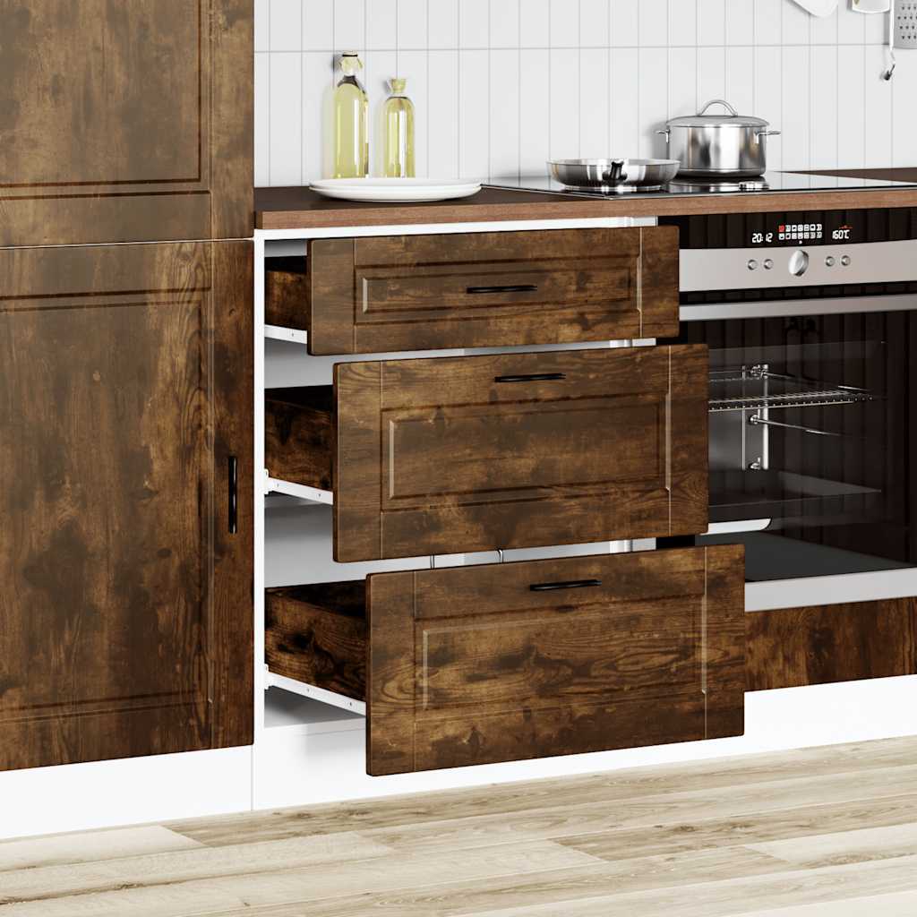 Armoire de cuisine Porto chêne fumé bois d'ingénierie - XIOS