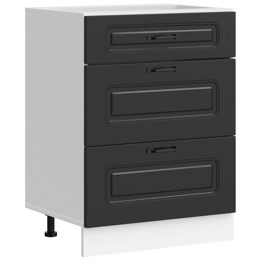 Meuble bas de cuisine « Kalmar » Bois d'ingénierie noir - XIOS